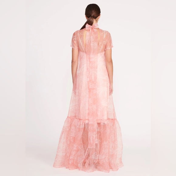 NWT STAUD Calluna Dress Cherry Blossom Ivory Toile Maxi Gown Size Small - Picture 2 of 6